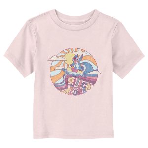 Toddler’s Lilo & Stitch Aloha Distressed Surf Circle T-Shirt