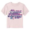Toddler’s Lilo & Stitch Pink and White Script Ohana Kiss T-Shirt