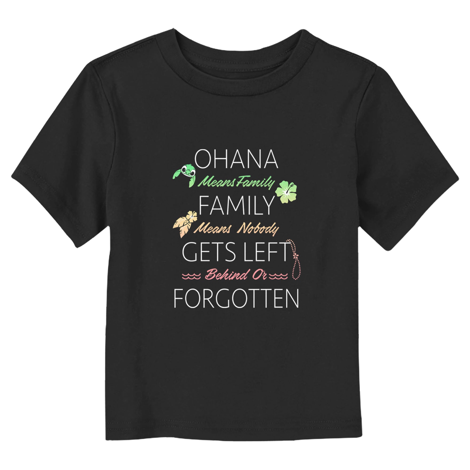 Toddler's Lilo & Stitch Sleek Ohana means Family Quote T-Shirt Toddler's Lilo & Stitch Sleek Ohana means Family Quote T-Shirt