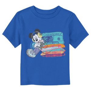 Toddler’s Mickey & Friends Distressed Cassette Lean T-Shirt