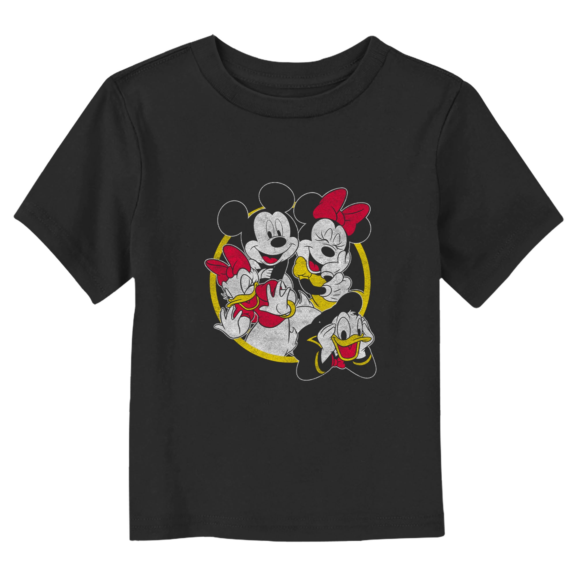 Toddler's Mickey & Friends Distressed Friend Group Circle T-Shirt Toddler's Mickey & Friends Distressed Friend Group Circle T-Shirt