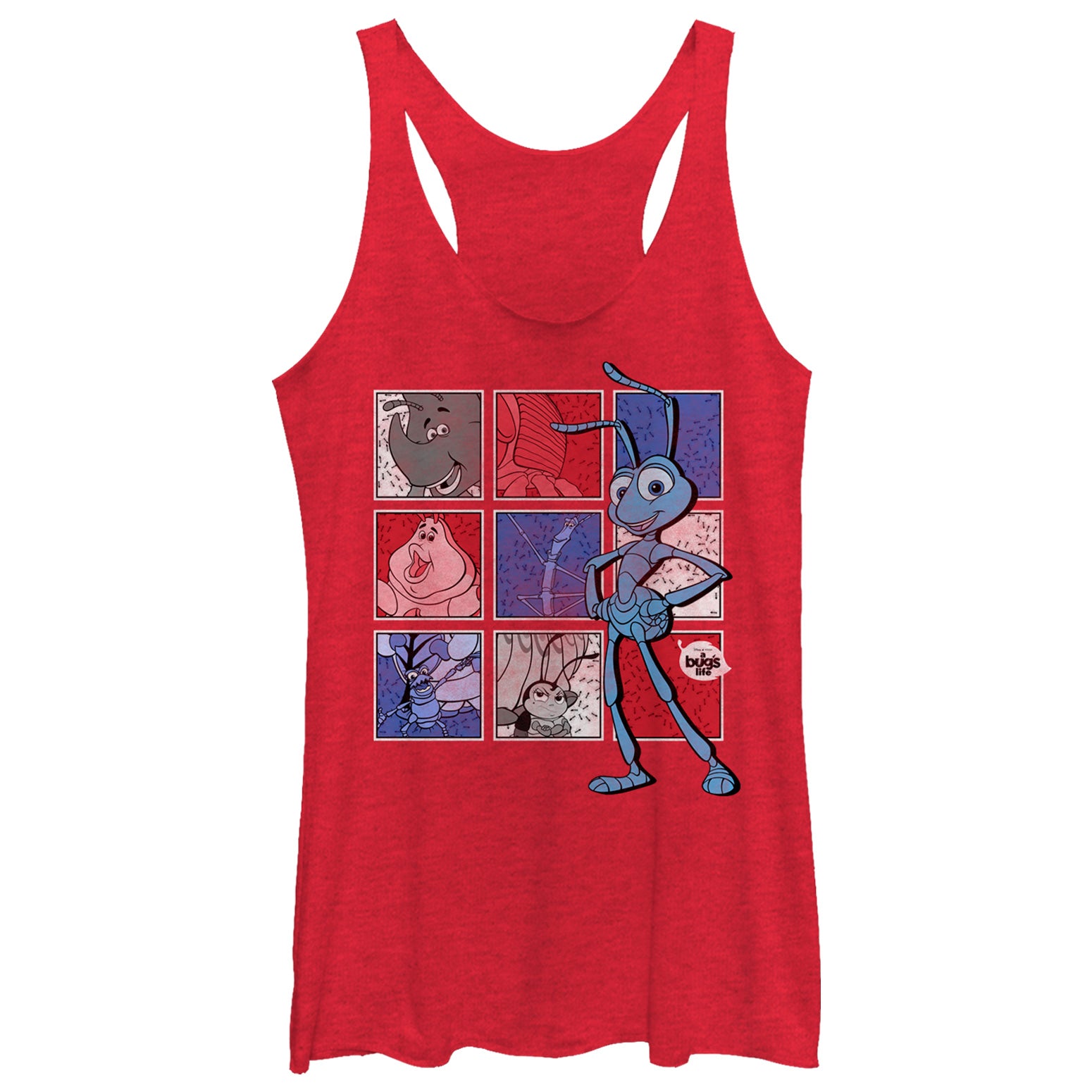 Women's A Bug's Life Character Bingo Racerback Tank Top Women's A Bug's Life Character Bingo Racerback Tank Top