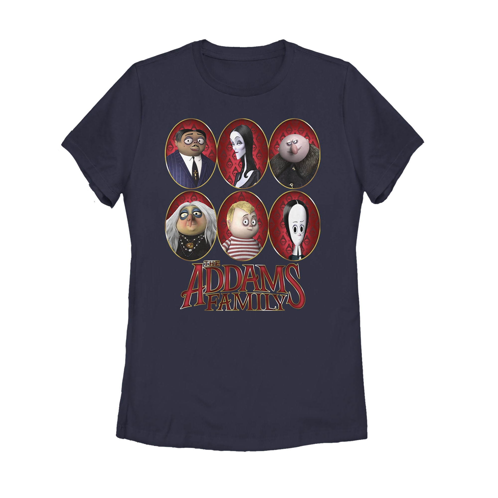 Women's Addams Family Portrait Panels T-Shirt Women's Addams Family Portrait Panels T-Shirt