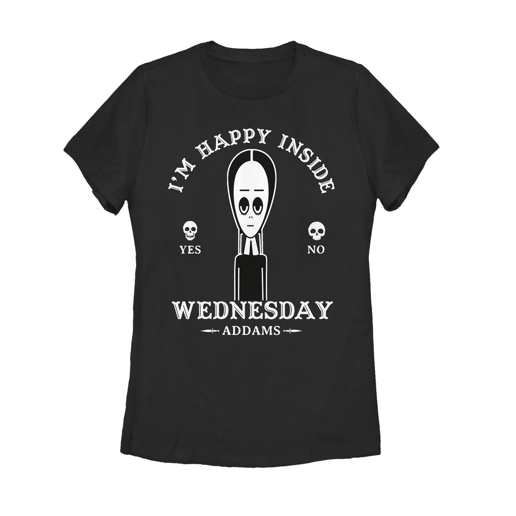 Women's Addams Family Wednesday Happy Ouija Board T-Shirt Women's Addams Family Wednesday Happy Ouija Board T-Shirt