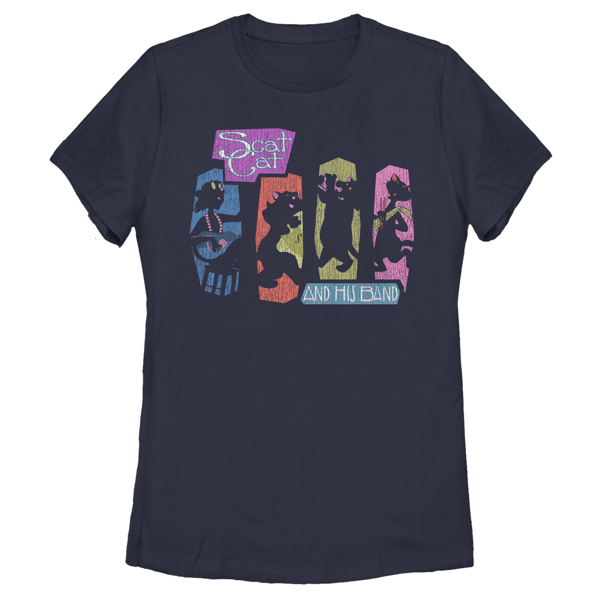 Women's Aristocats Distressed Scat Cat and His Band T-Shirt Women's Aristocats Distressed Scat Cat and His Band T-Shirt