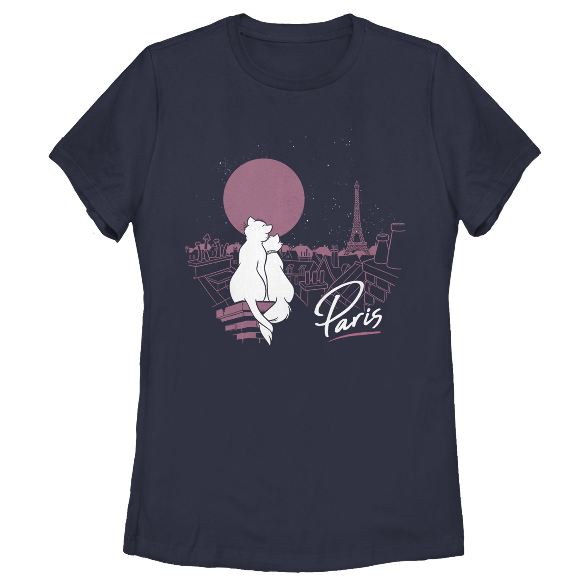 Women's Aristocats Duchess and Thomas Love in Paris T-Shirt Women's Aristocats Duchess and Thomas Love in Paris T-Shirt