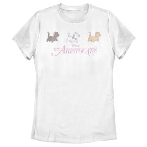 Women’s Aristocats Kitten Walk Movie Pink Logo T-Shirt