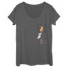 Women’s Aristocats Kittens Climbing Pocket Badge Scoop Neck