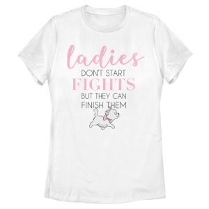 Women’s Aristocats Marie Don’t Start Fights Quote T-Shirt