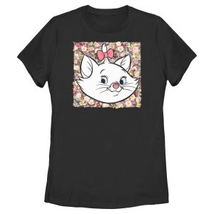 Women’s Aristocats Marie In A Bed Of Flowers Cuteness Stare T-Shirt