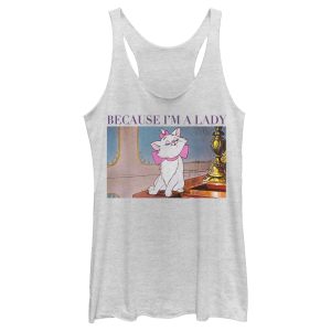 Women’s Aristocats Marie Photo Because I’m a Lady Racerback Tank Top