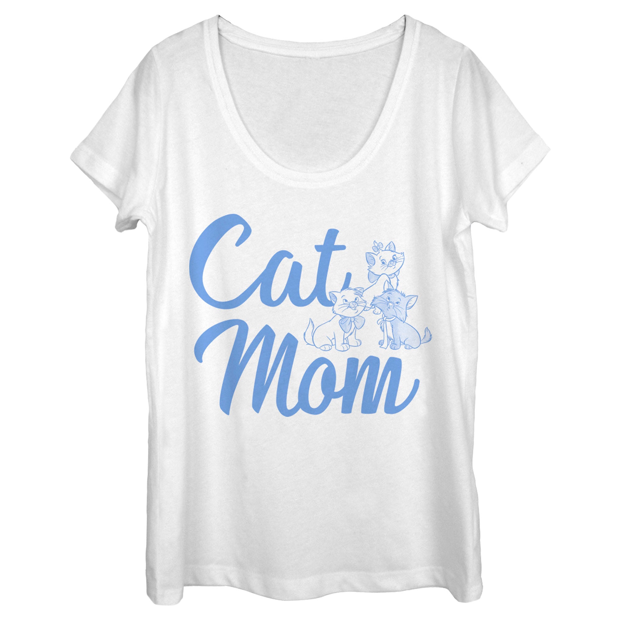 Women's Aristocats Mother's Day Cat Mom Kittens Scoop Neck Women's Aristocats Mother's Day Cat Mom Kittens Scoop Neck