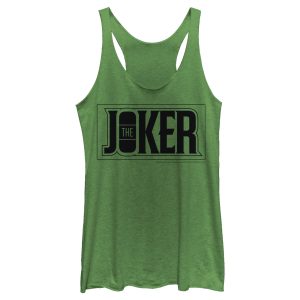 Women’s Batman Joker Text Logo Racerback Tank Top