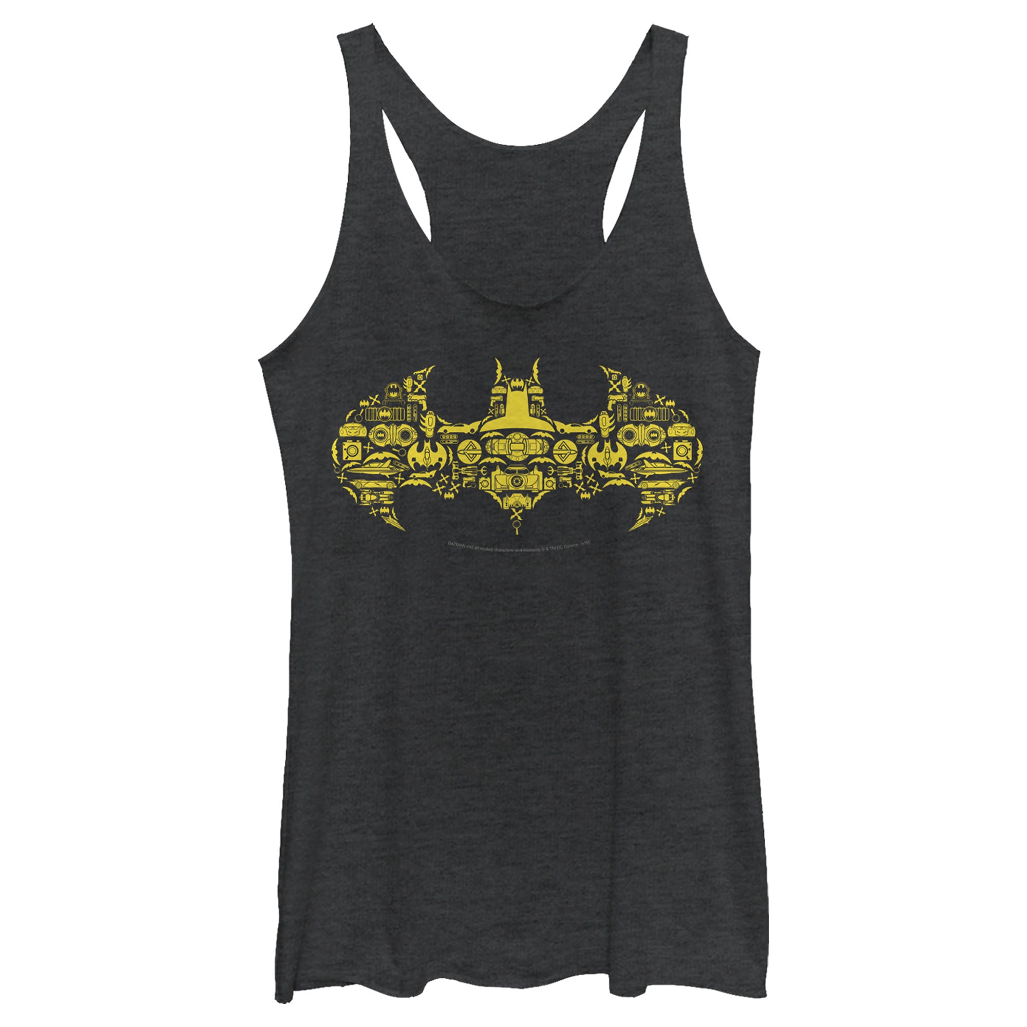 Women's Batman Logo Icon Collage Racerback Tank Top Women's Batman Logo Icon Collage Racerback Tank Top