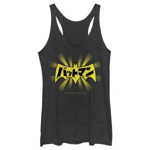 Women’s Batman Logo Kanji Characters Racerback Tank Top