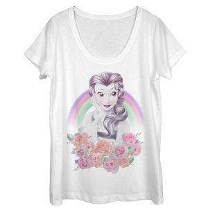 Women’s Beauty and the Beast Belle Rainbow Scoop Neck