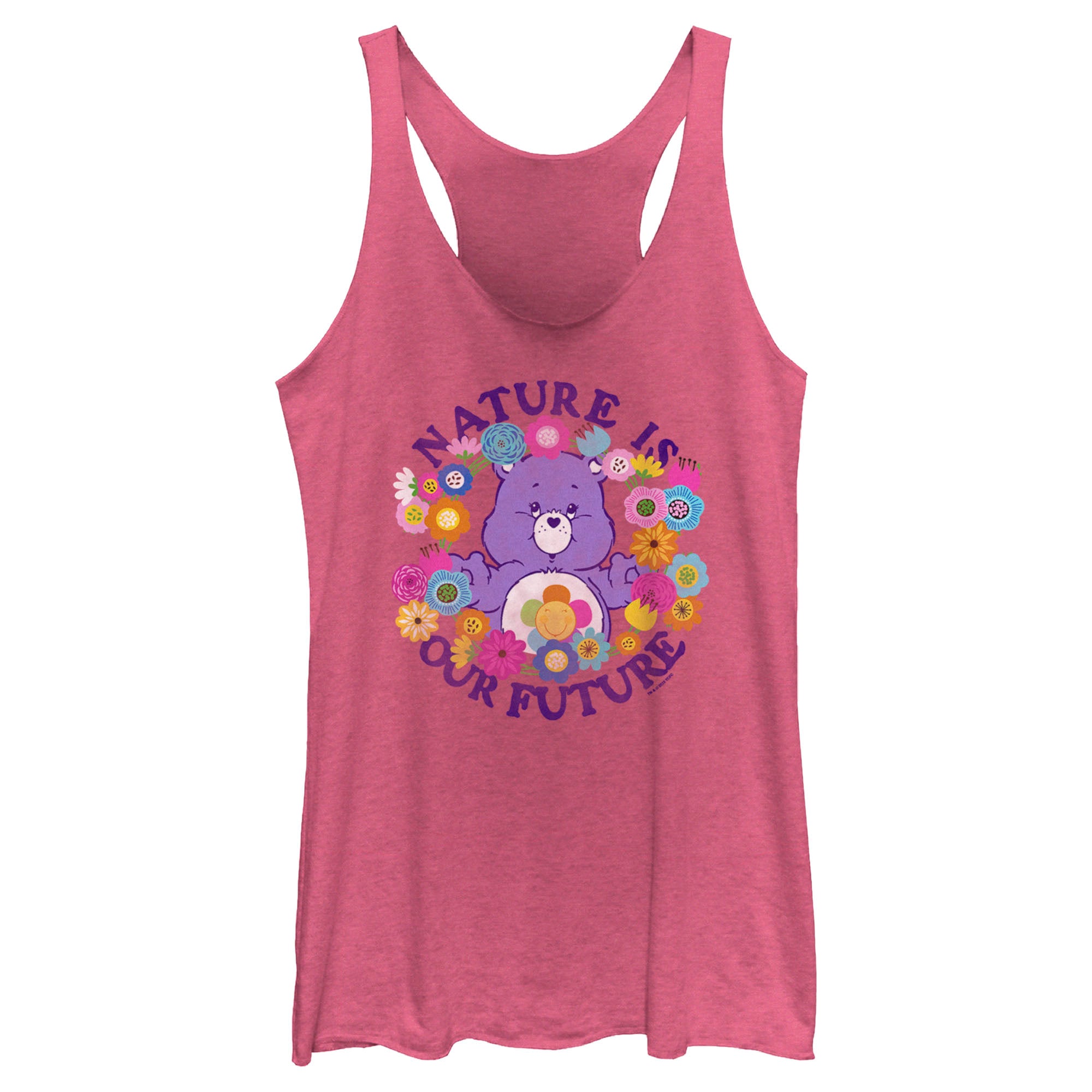 Women's Care Bears Nature Is Our Future Harmony Bear Racerback Tank Top Women's Care Bears Nature Is Our Future Harmony Bear Racerback Tank Top