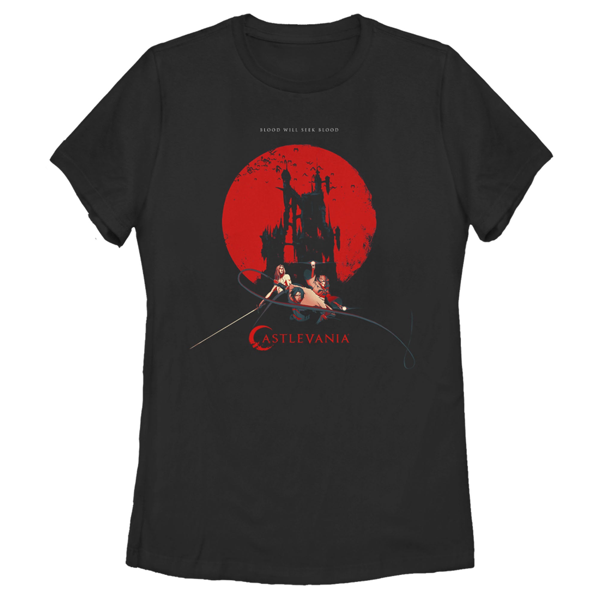 Women's Castlevania Seek Blood Poster T-Shirt Women's Castlevania Seek Blood Poster T-Shirt