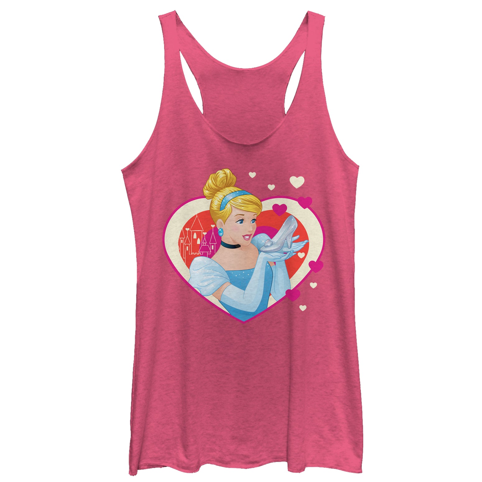 Women's Cinderella Valentine Glass Slipper Racerback Tank Top Women's Cinderella Valentine Glass Slipper Racerback Tank Top