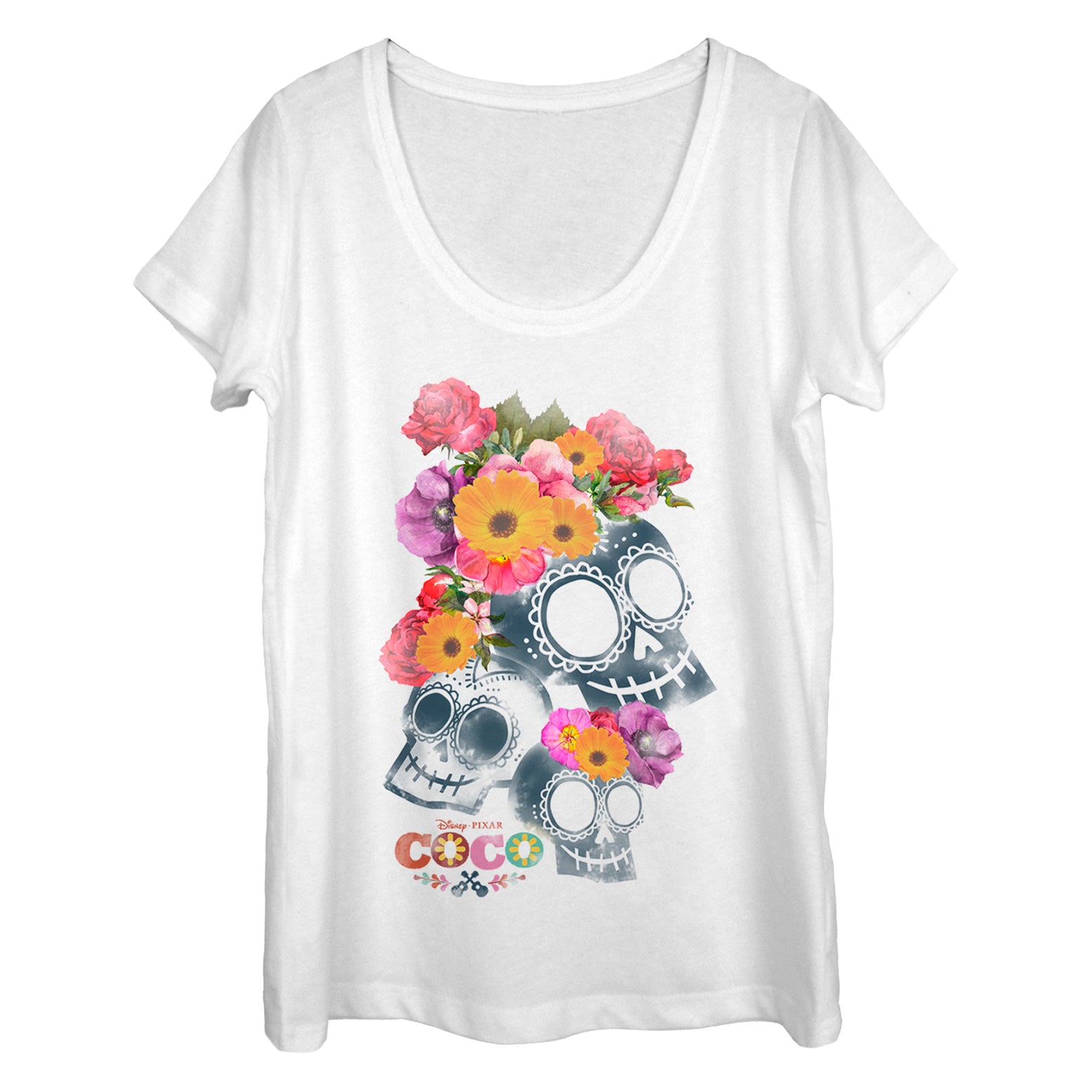 Women's Coco Floral Skeletons Scoop Neck Women's Coco Floral Skeletons Scoop Neck