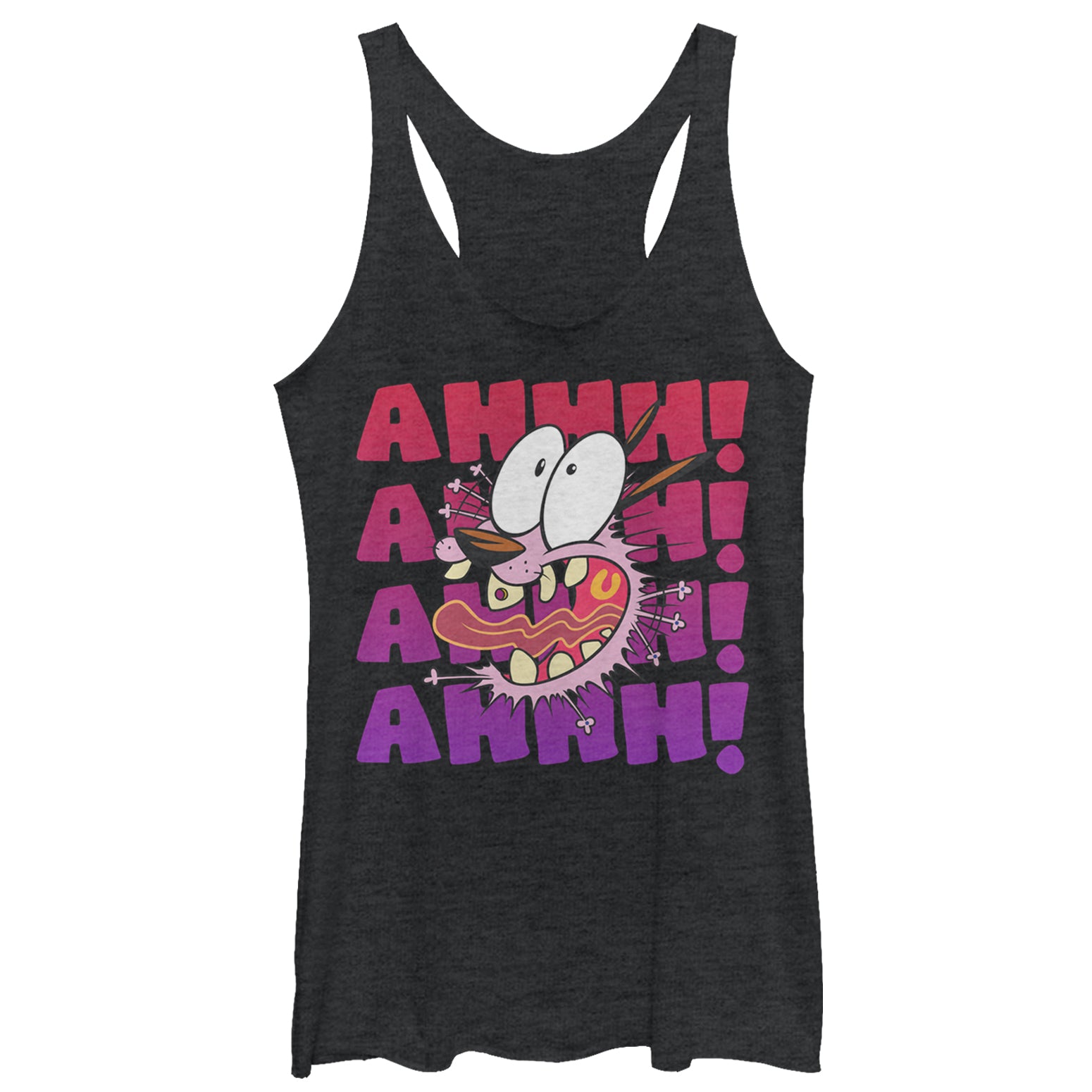 Women's Courage the Cowardly Dog Ahhh! Courage Scream Racerback Tank Top Women's Courage the Cowardly Dog Ahhh! Courage Scream Racerback Tank Top