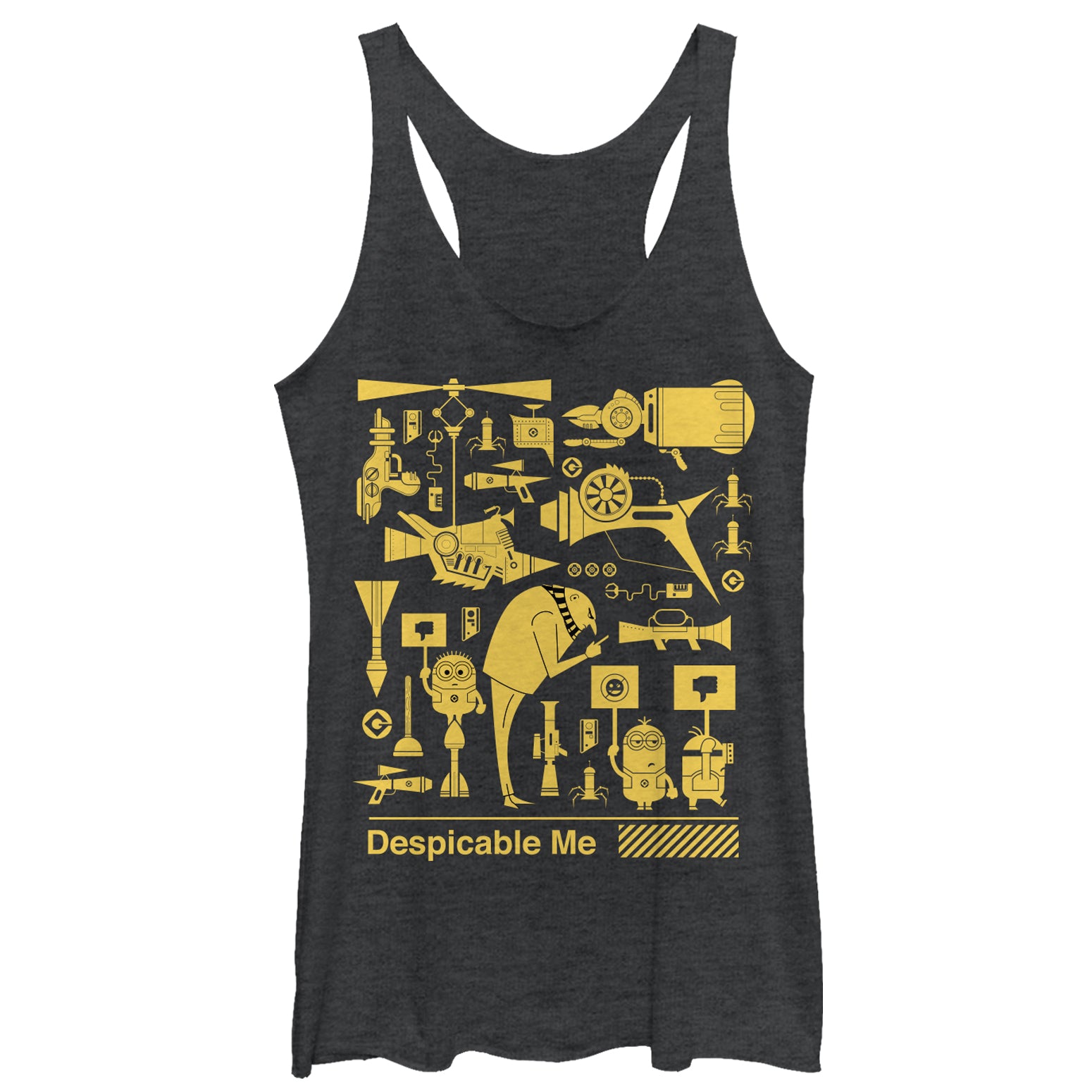 Women's Despicable Me 3 Minion Worker Strike Racerback Tank Top Women's Despicable Me 3 Minion Worker Strike Racerback Tank Top