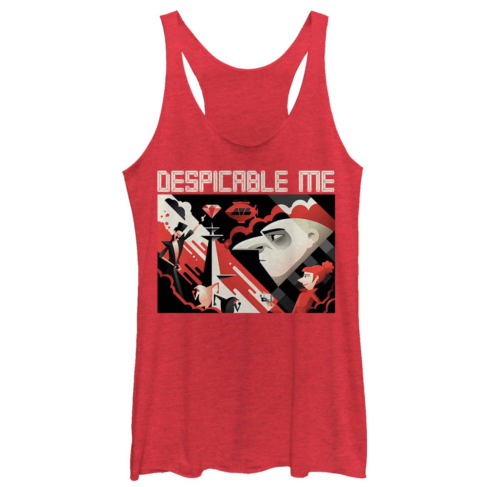 Women's Despicable Me 3 Modern Gru Scene Racerback Tank Top Women's Despicable Me 3 Modern Gru Scene Racerback Tank Top