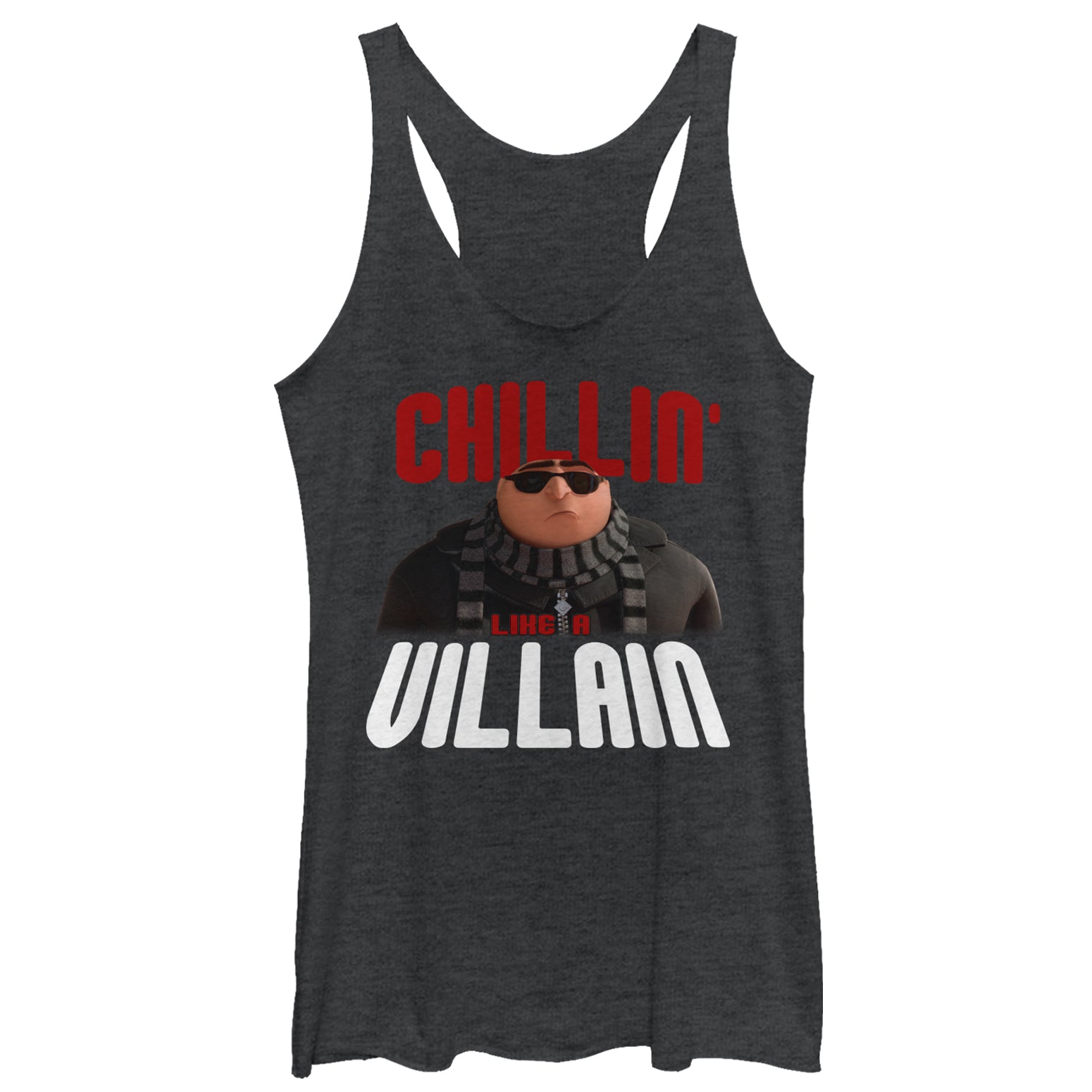 Women's Despicable Me Gru Chillin' Like a Villain Racerback Tank Top Women's Despicable Me Gru Chillin' Like a Villain Racerback Tank Top