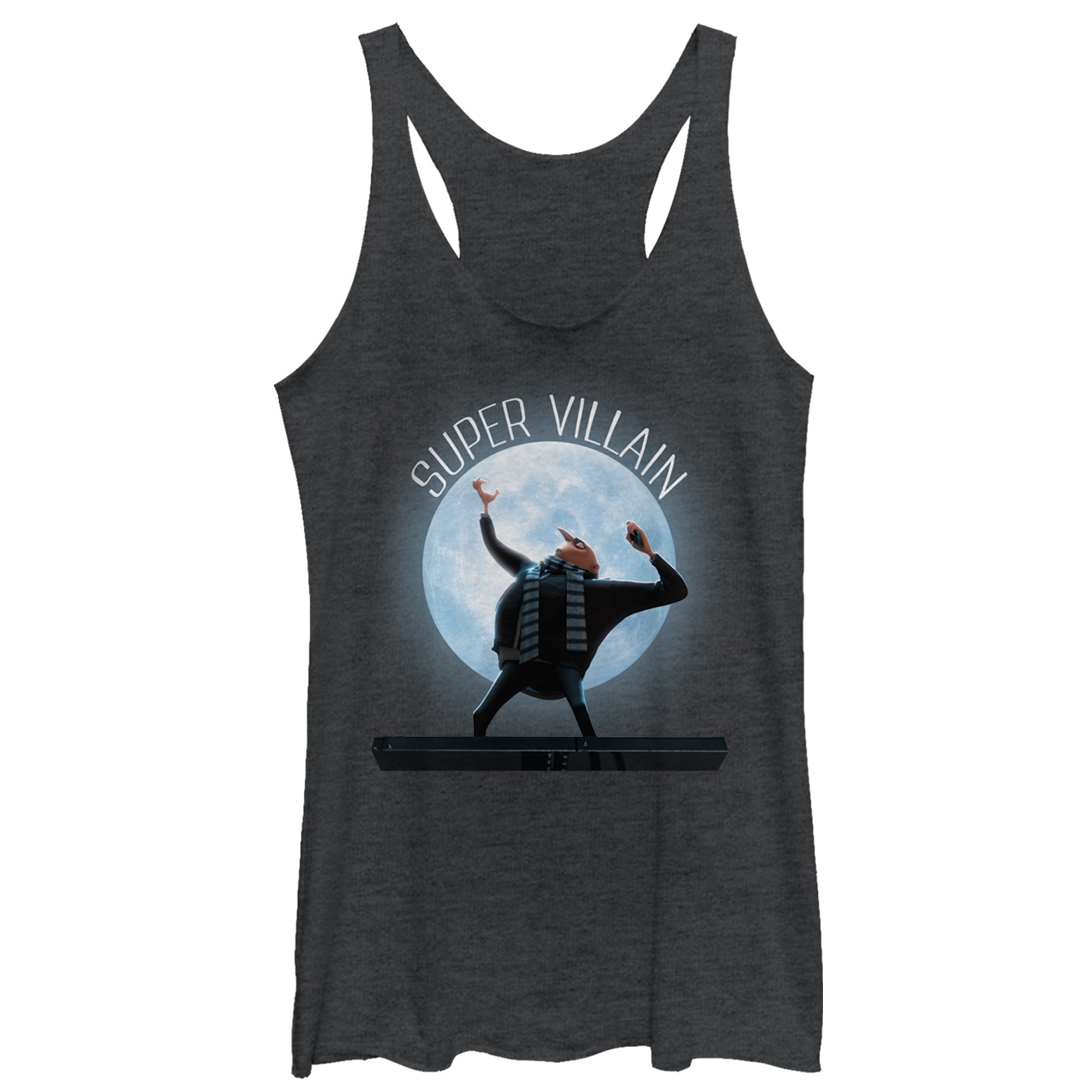 Women's Despicable Me Gru Supervillain Moon Racerback Tank Top Women's Despicable Me Gru Supervillain Moon Racerback Tank Top