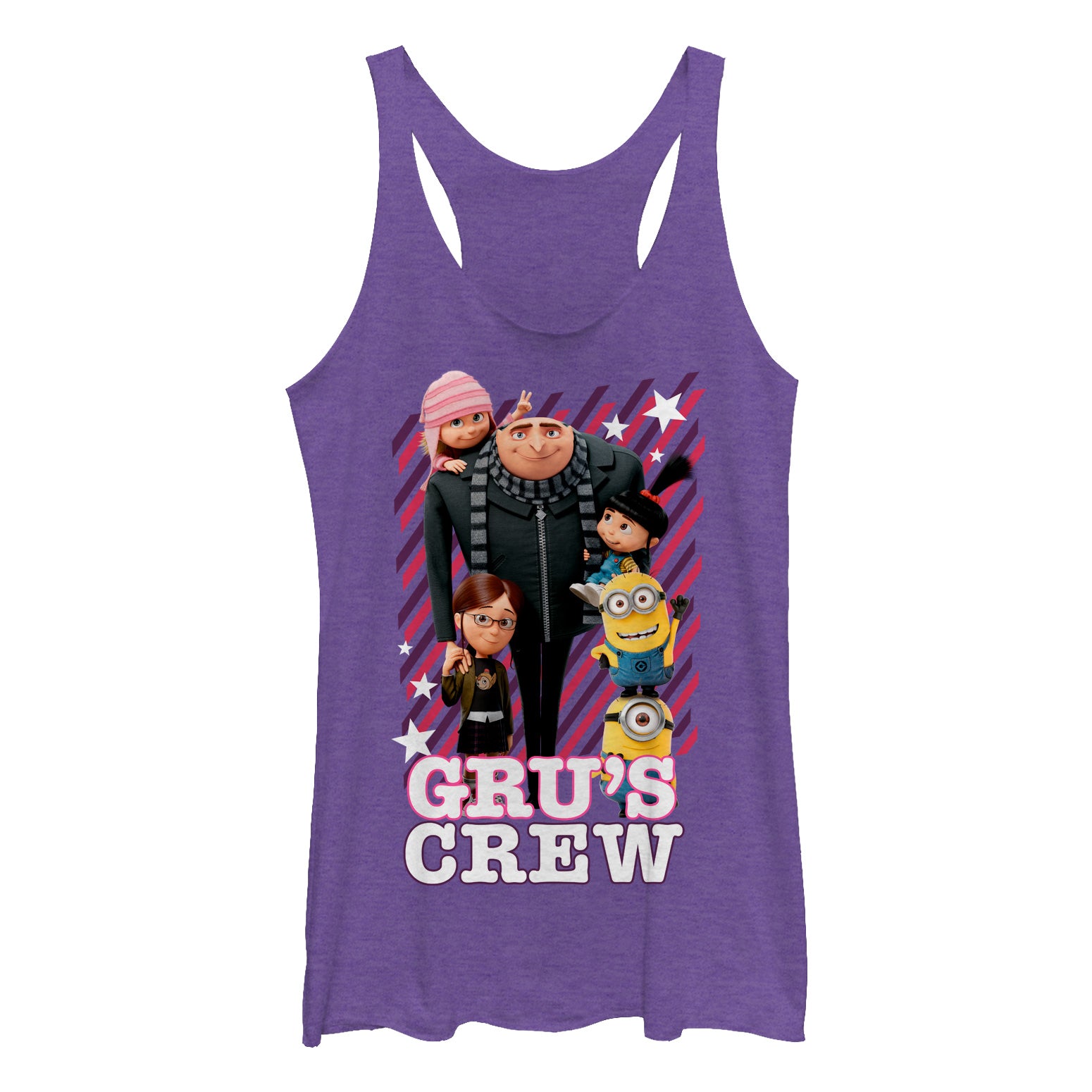 Women's Despicable Me Gru's Crew Streaks Racerback Tank Top Women's Despicable Me Gru's Crew Streaks Racerback Tank Top