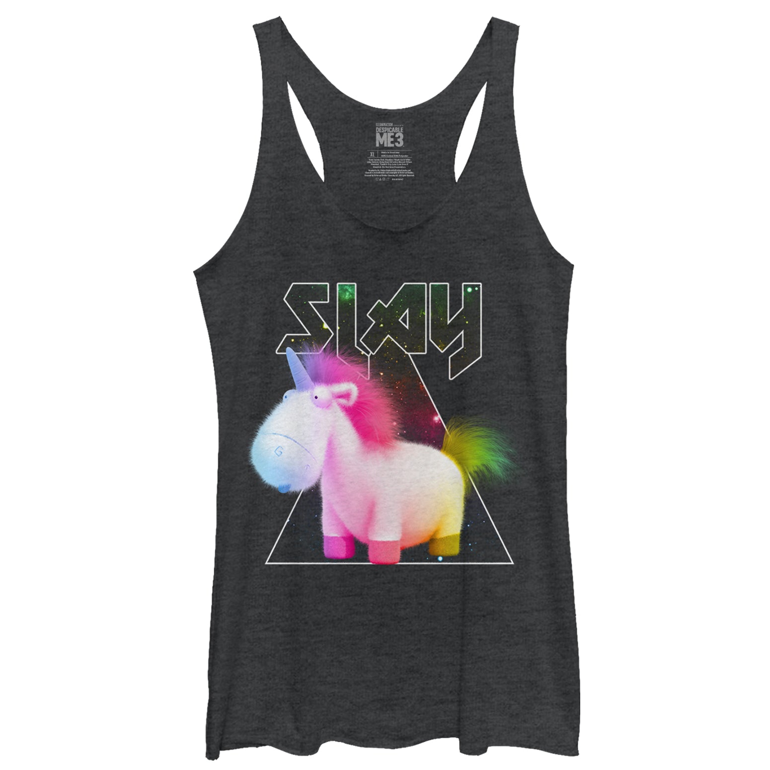 Women's Despicable Me Metal Rock Unicorn Racerback Tank Top Women's Despicable Me Metal Rock Unicorn Racerback Tank Top