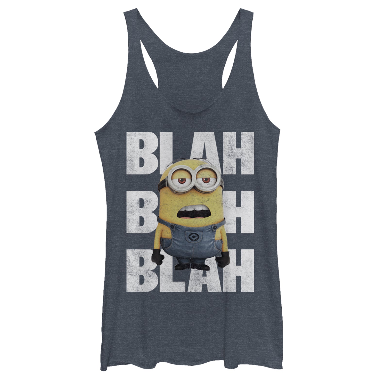 Women's Despicable Me Minion Blah Blah Racerback Tank Top Women's Despicable Me Minion Blah Blah Racerback Tank Top