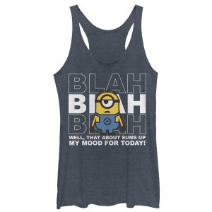 Women’s Despicable Me Minion Blah Mood Today Racerback Tank Top