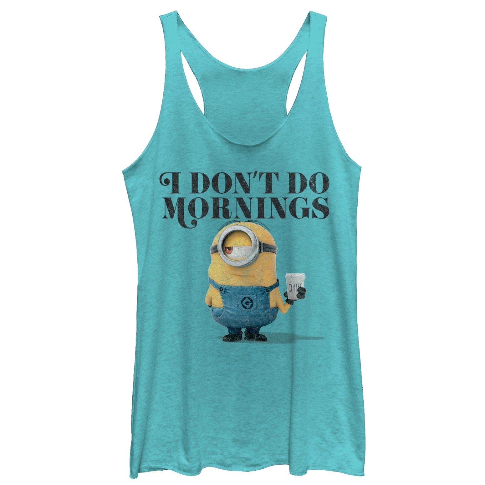 Women's Despicable Me Minion Don't Do Mornings Racerback Tank Top Women's Despicable Me Minion Don't Do Mornings Racerback Tank Top