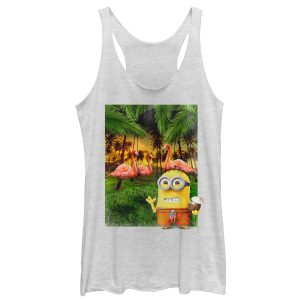 Women’s Despicable Me Minion Flamingo Vacation Racerback Tank Top