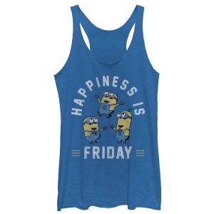 Women’s Despicable Me Minion Happiness is Friday Racerback Tank Top
