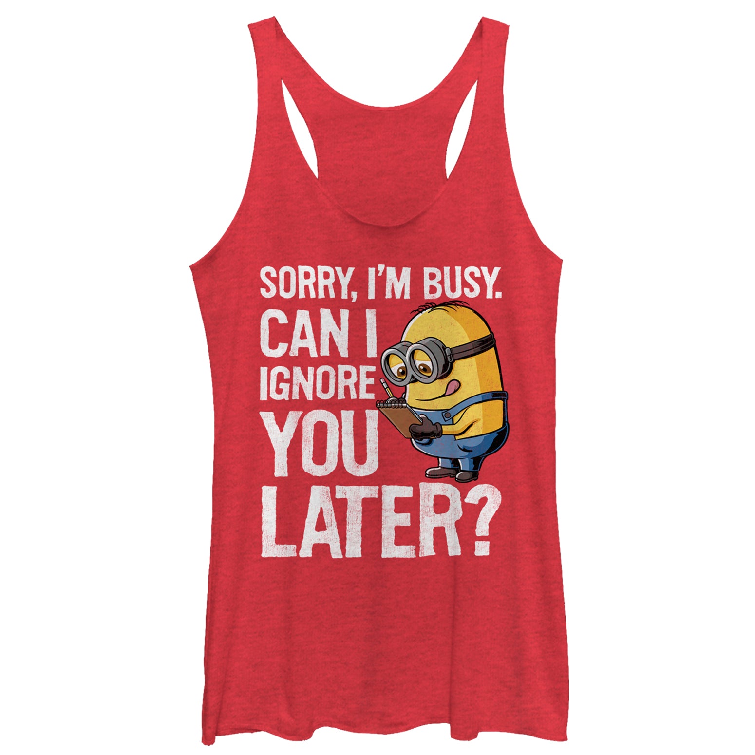 Women's Despicable Me Minion Ignore You Later Racerback Tank Top Women's Despicable Me Minion Ignore You Later Racerback Tank Top