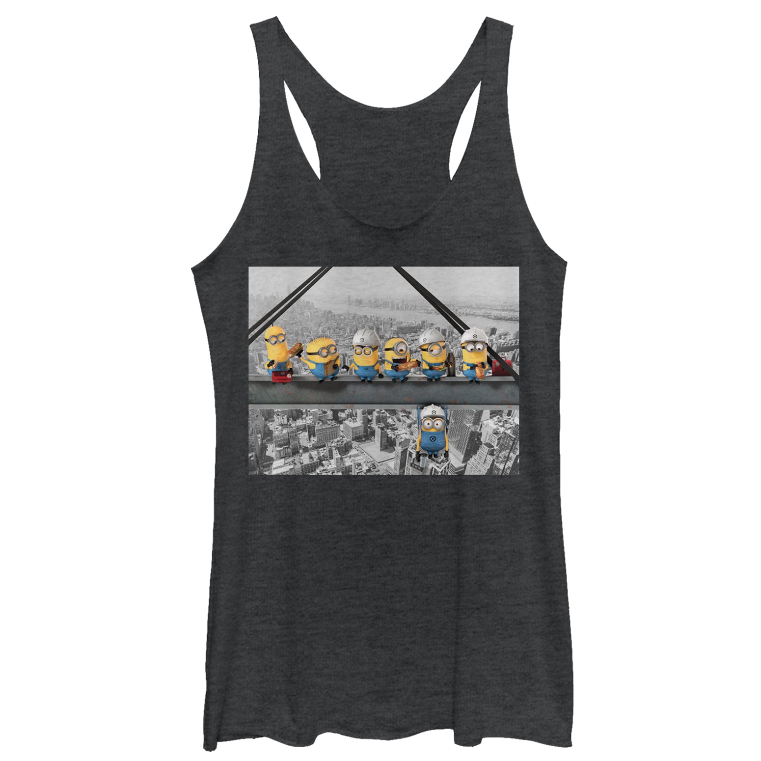 Women's Despicable Me Minion Lunch Hang Out Racerback Tank Top Women's Despicable Me Minion Lunch Hang Out Racerback Tank Top