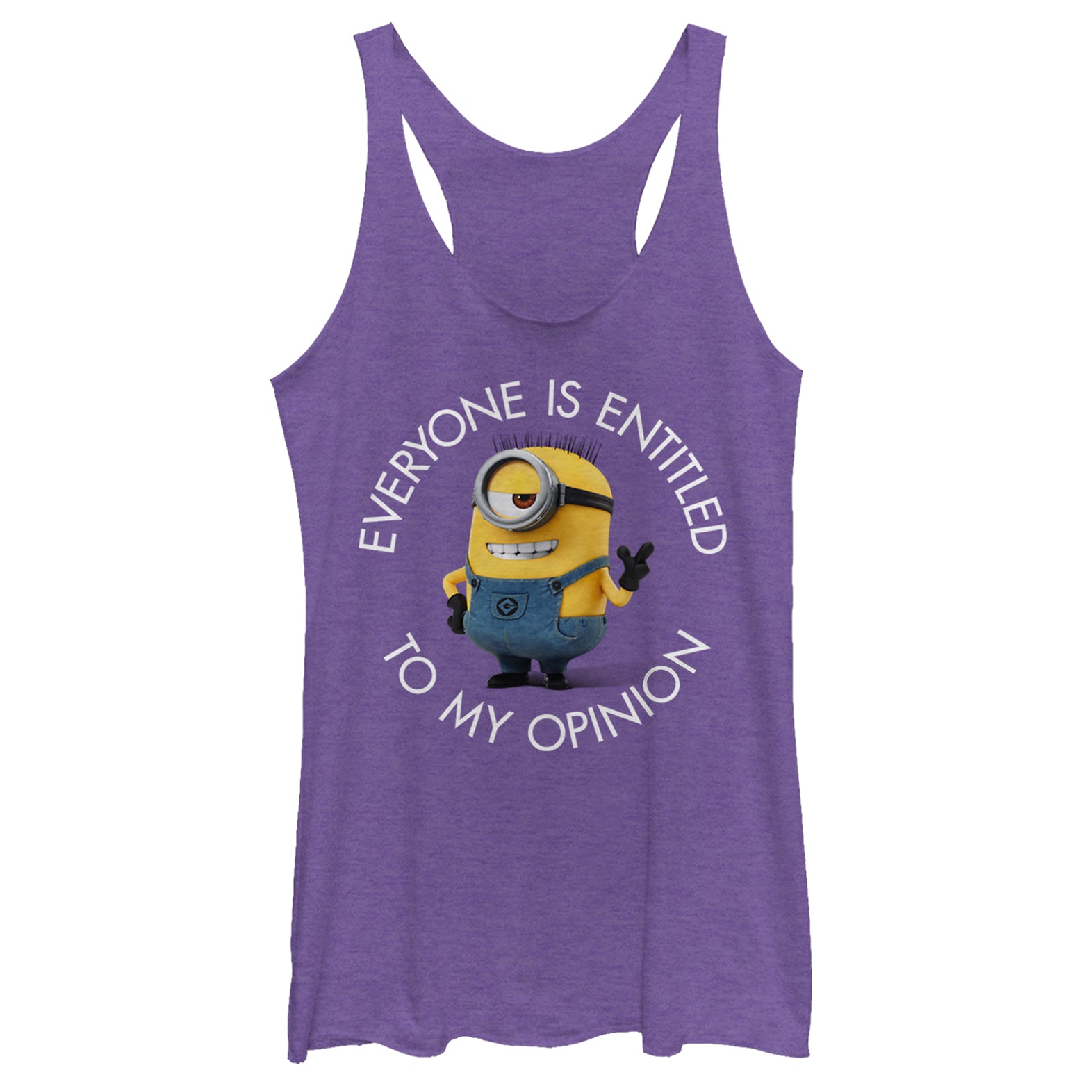Women's Despicable Me Minion My Opinion Racerback Tank Top Women's Despicable Me Minion My Opinion Racerback Tank Top