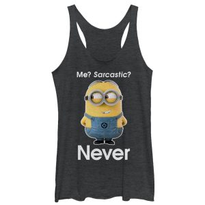 Women’s Despicable Me Minion Never Sarcastic Racerback Tank Top