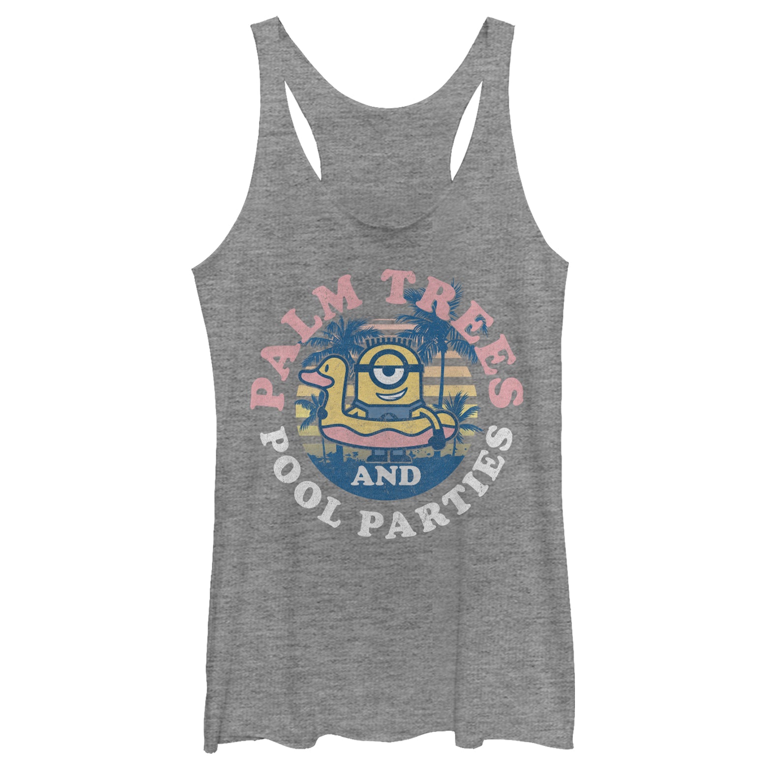 Women's Despicable Me Minion Pool Party Racerback Tank Top Women's Despicable Me Minion Pool Party Racerback Tank Top