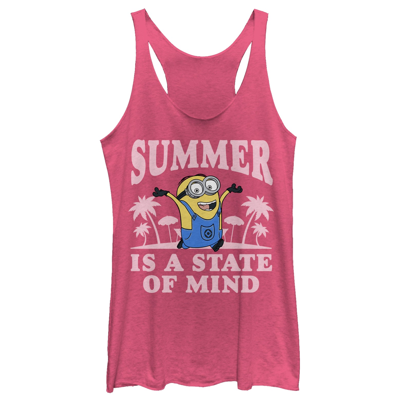 Women's Despicable Me Minion Summer State of Mind Racerback Tank Top Women's Despicable Me Minion Summer State of Mind Racerback Tank Top