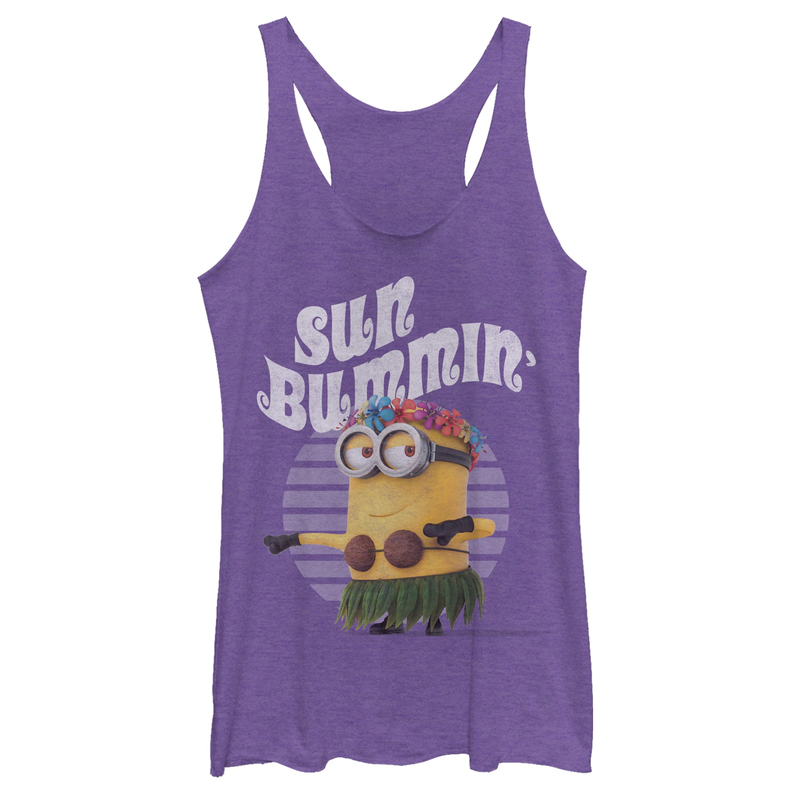 Women's Despicable Me Minion Sun Bummin' Hula Racerback Tank Top Women's Despicable Me Minion Sun Bummin' Hula Racerback Tank Top