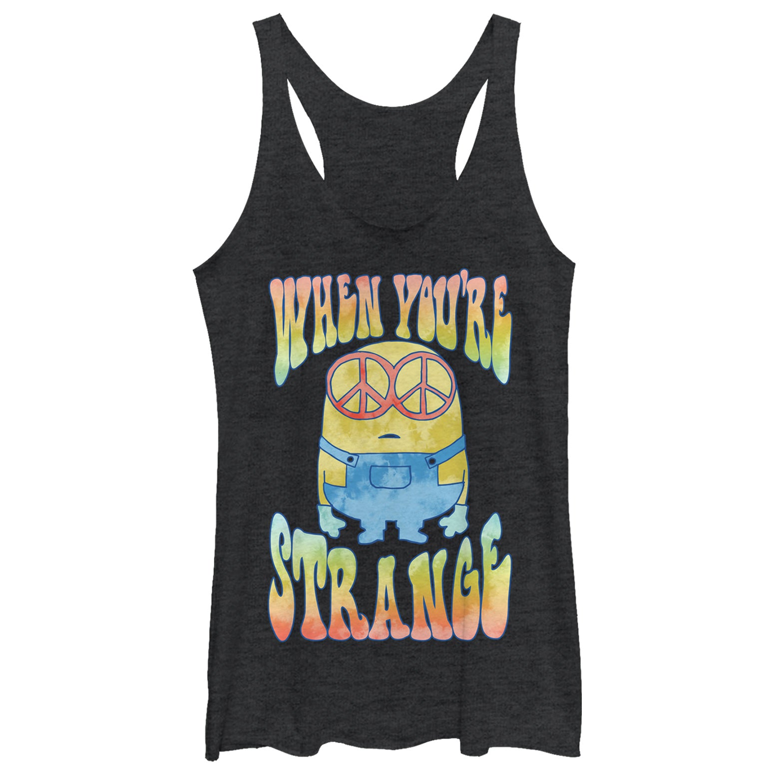 Women's Despicable Me Minion Tie-Dye Strange Racerback Tank Top Women's Despicable Me Minion Tie-Dye Strange Racerback Tank Top