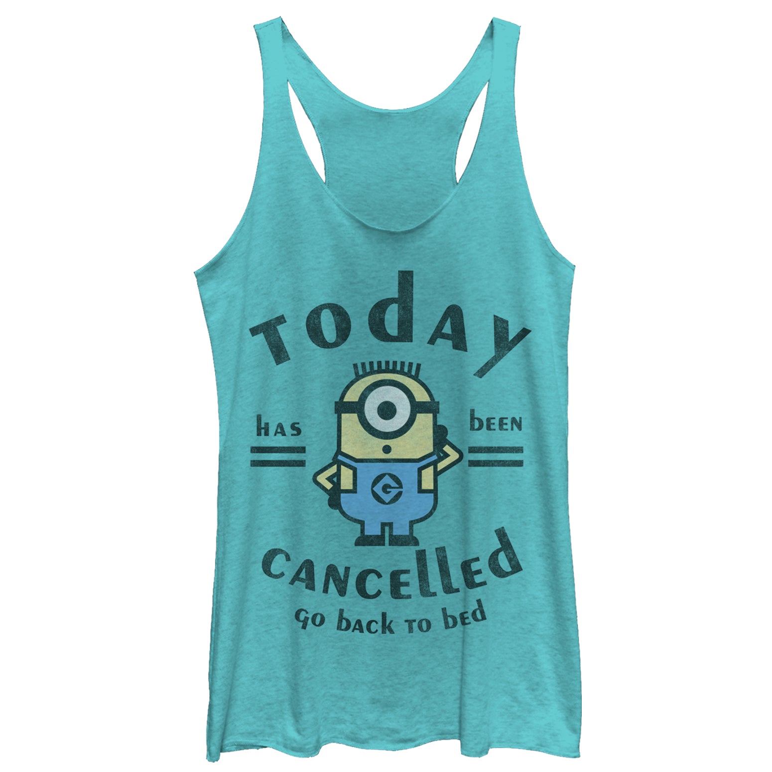 Women's Despicable Me Minion Today Cancelled Racerback Tank Top Women's Despicable Me Minion Today Cancelled Racerback Tank Top