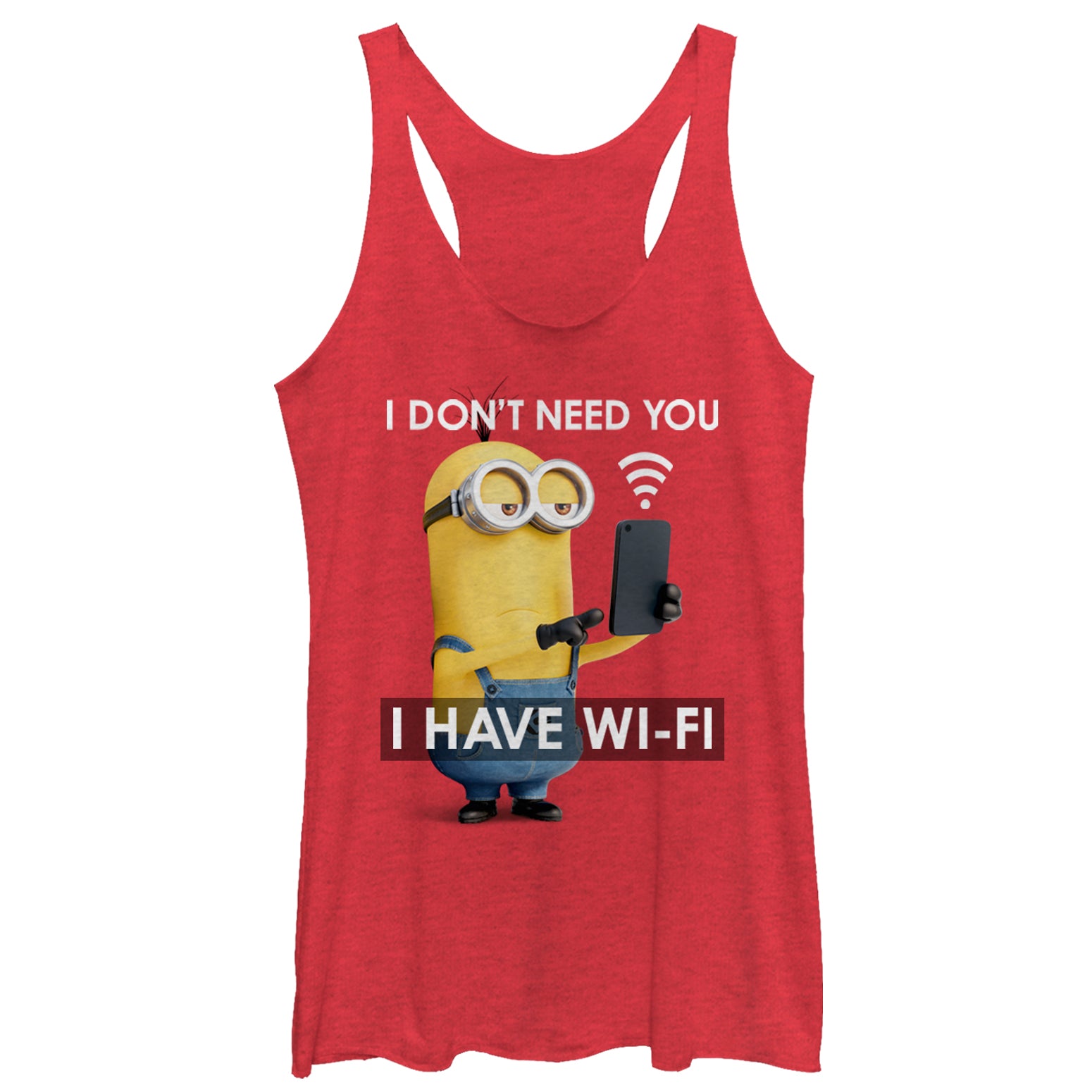 Women's Despicable Me Minion Wi-Fi Racerback Tank Top Women's Despicable Me Minion Wi-Fi Racerback Tank Top