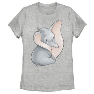 Women’s Dumbo Looking Back Elephant Portrait Pose T-Shirt