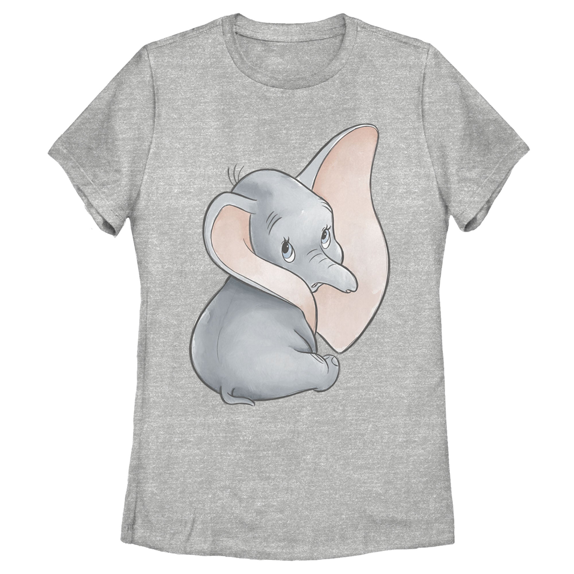 Women's Dumbo Looking Back Elephant Portrait Pose T-Shirt Women's Dumbo Looking Back Elephant Portrait Pose T-Shirt
