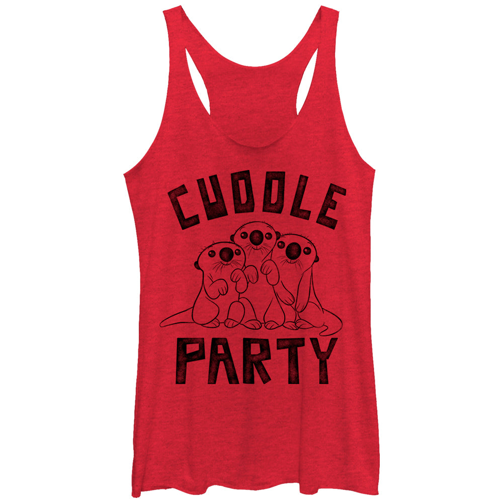 Women's Finding Dory Cuddle Party Otters Racerback Tank Top Women's Finding Dory Cuddle Party Otters Racerback Tank Top