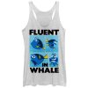 Women’s Finding Dory Fluent in Whale Racerback Tank Top